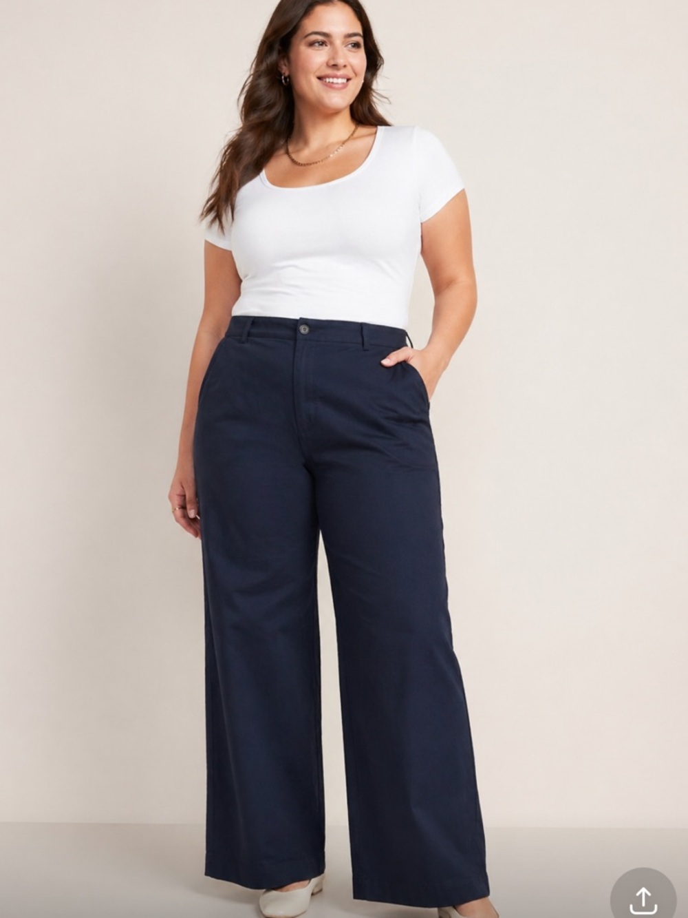 Old Navy Women’s Size 18 Extra High-Rise Wide Leg Navy Blue Pants Stretch NWT